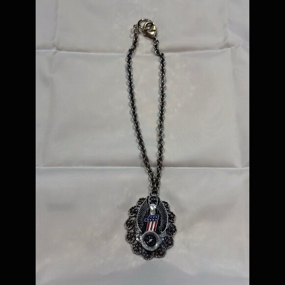 Classic Hardware Harley Davidson Victorious Winged #1 Necklace Choker Vintage 16 - Picture 5 of 7